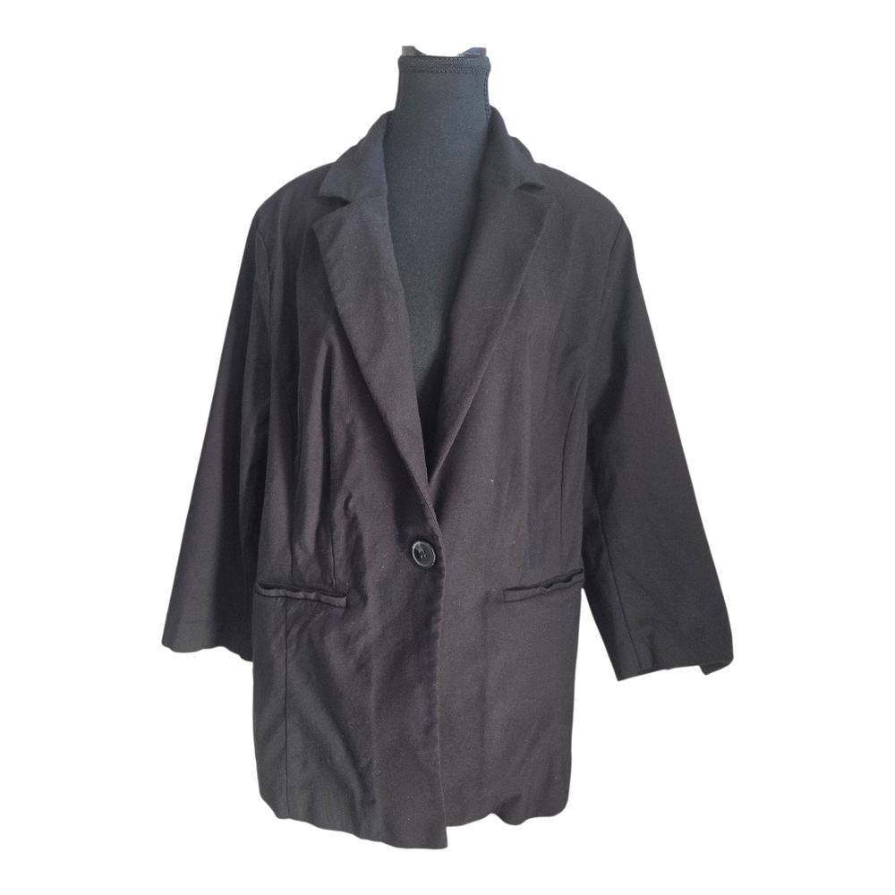 In Every Story Chic Black Women's Blazer Wirh 3/4 Sleeves Size 1X